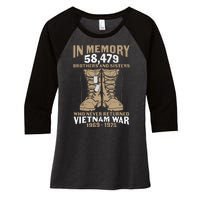 Vietnam Veteran In Memory The War Vietnam Gift Women's Tri-Blend 3/4-Sleeve Raglan Shirt