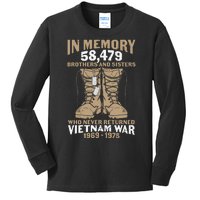 Vietnam Veteran In Memory The War Vietnam Gift Kids Long Sleeve Shirt