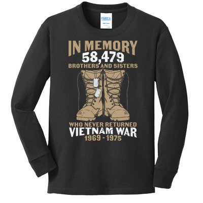 Vietnam Veteran In Memory The War Vietnam Gift Kids Long Sleeve Shirt