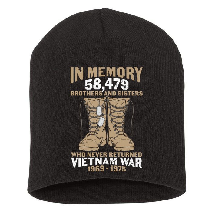 Vietnam Veteran In Memory The War Vietnam Gift Short Acrylic Beanie