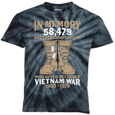 Vietnam Veteran In Memory The War Vietnam Gift Kids Tie-Dye T-Shirt