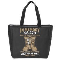 Vietnam Veteran In Memory The War Vietnam Gift Zip Tote Bag