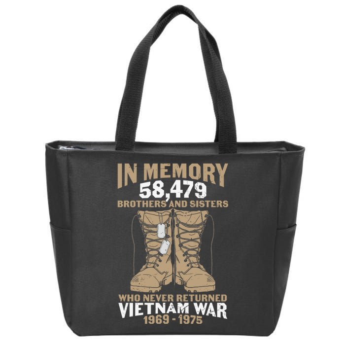 Vietnam Veteran In Memory The War Vietnam Gift Zip Tote Bag