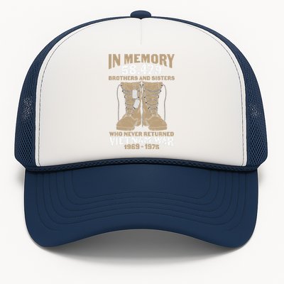 Vietnam Veteran In Memory The War Vietnam Gift Trucker Hat