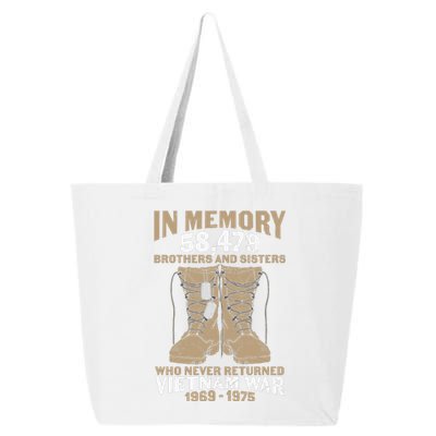 Vietnam Veteran In Memory The War Vietnam Gift 25L Jumbo Tote