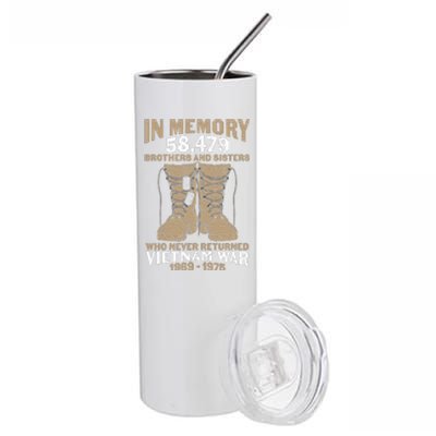 Vietnam Veteran In Memory The War Vietnam Gift Stainless Steel Tumbler