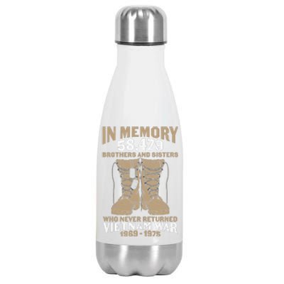 Vietnam Veteran In Memory The War Vietnam Gift Stainless Steel Insulated Water Bottle