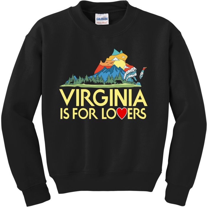 Vintage Virginia Is For The Lovers Kids Sweatshirt