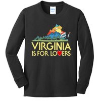 Vintage Virginia Is For The Lovers Kids Long Sleeve Shirt