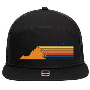 Retro Vintage Virginia 7 Panel Mesh Trucker Snapback Hat