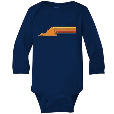 Retro Vintage Virginia Baby Long Sleeve Bodysuit