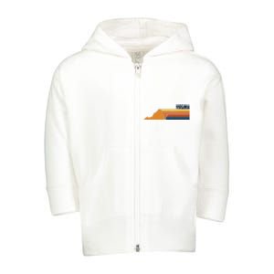 Retro Vintage Virginia Toddler Zip Fleece Hoodie