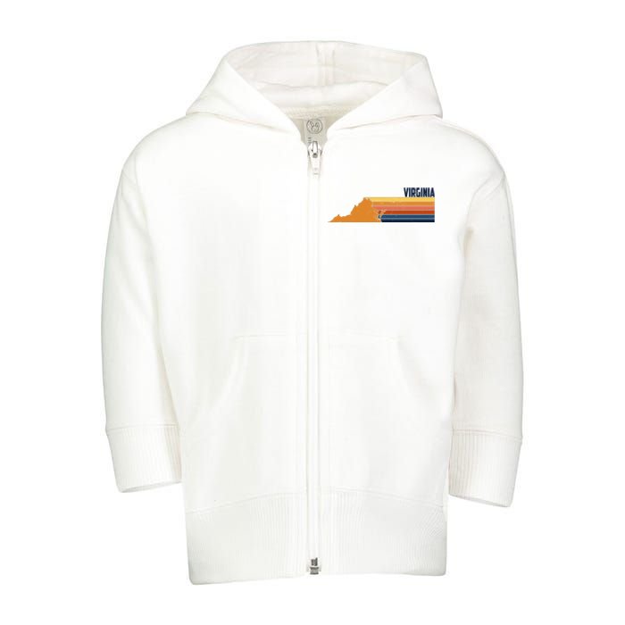 Retro Vintage Virginia Toddler Zip Fleece Hoodie