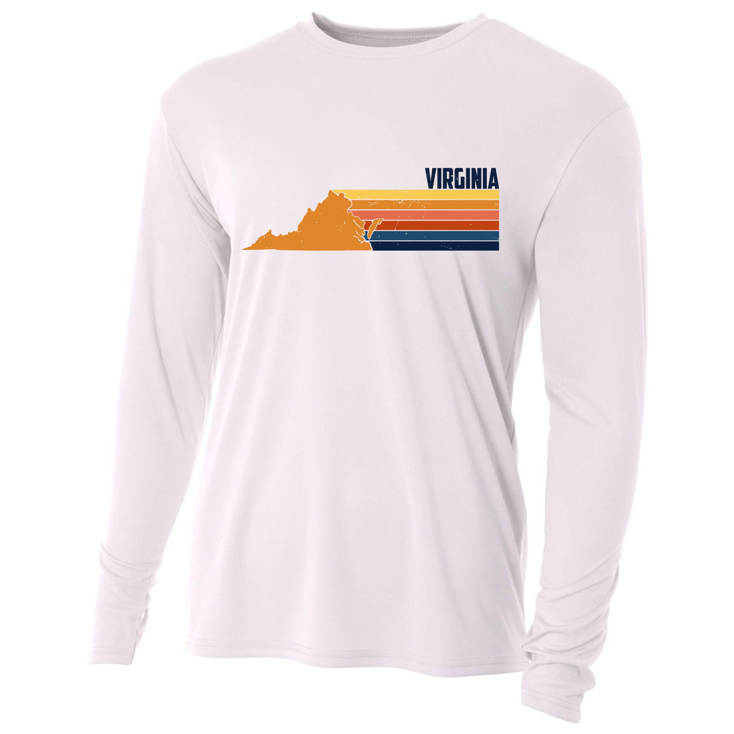 Retro Vintage Virginia Cooling Performance Long Sleeve Crew