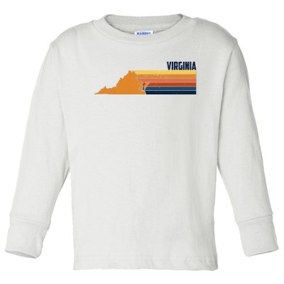 Retro Vintage Virginia Toddler Long Sleeve Shirt