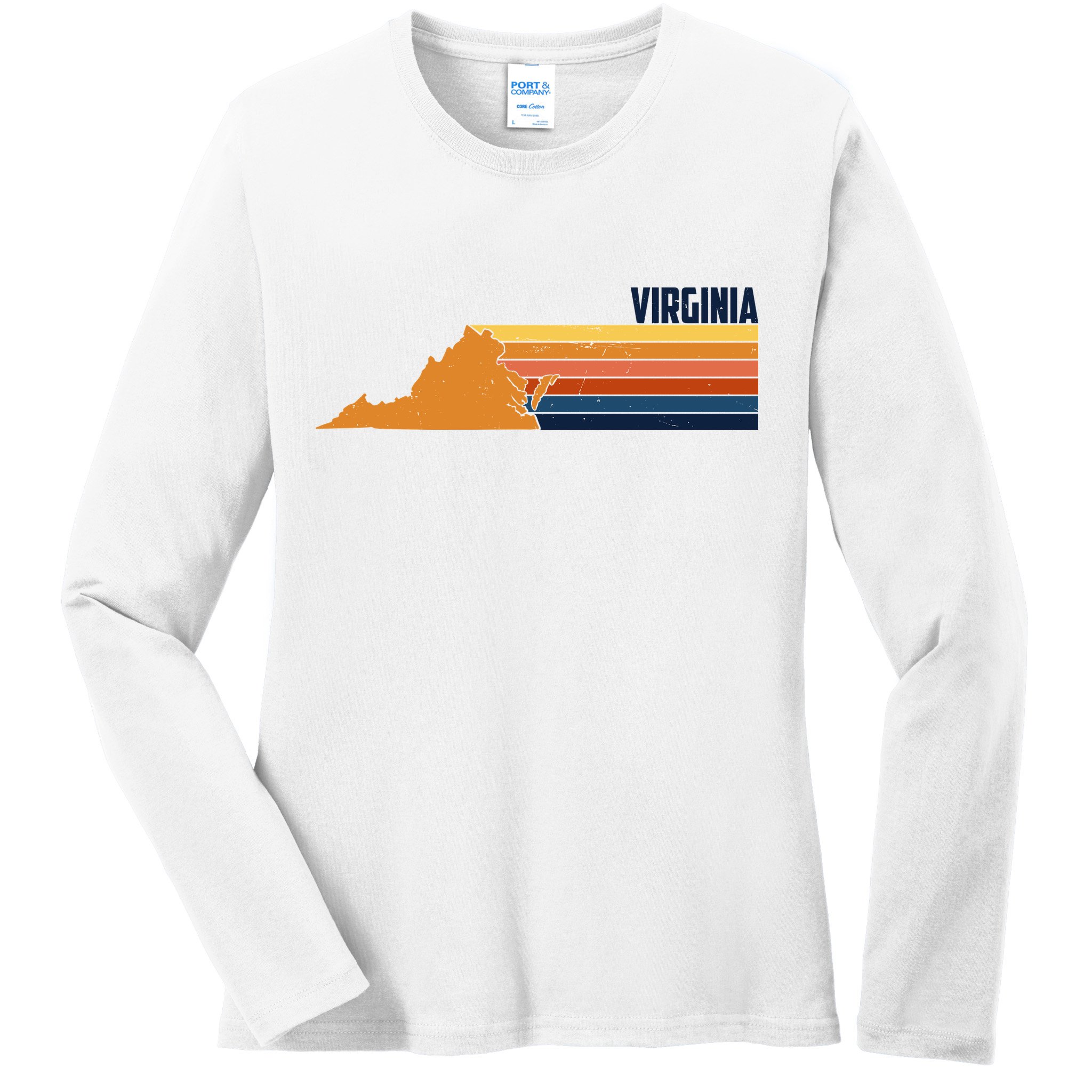 Retro Vintage Virginia Ladies Long Sleeve Shirt