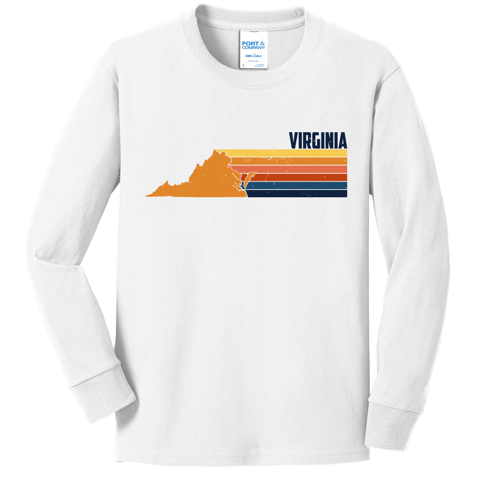 Retro Vintage Virginia Kids Long Sleeve Shirt
