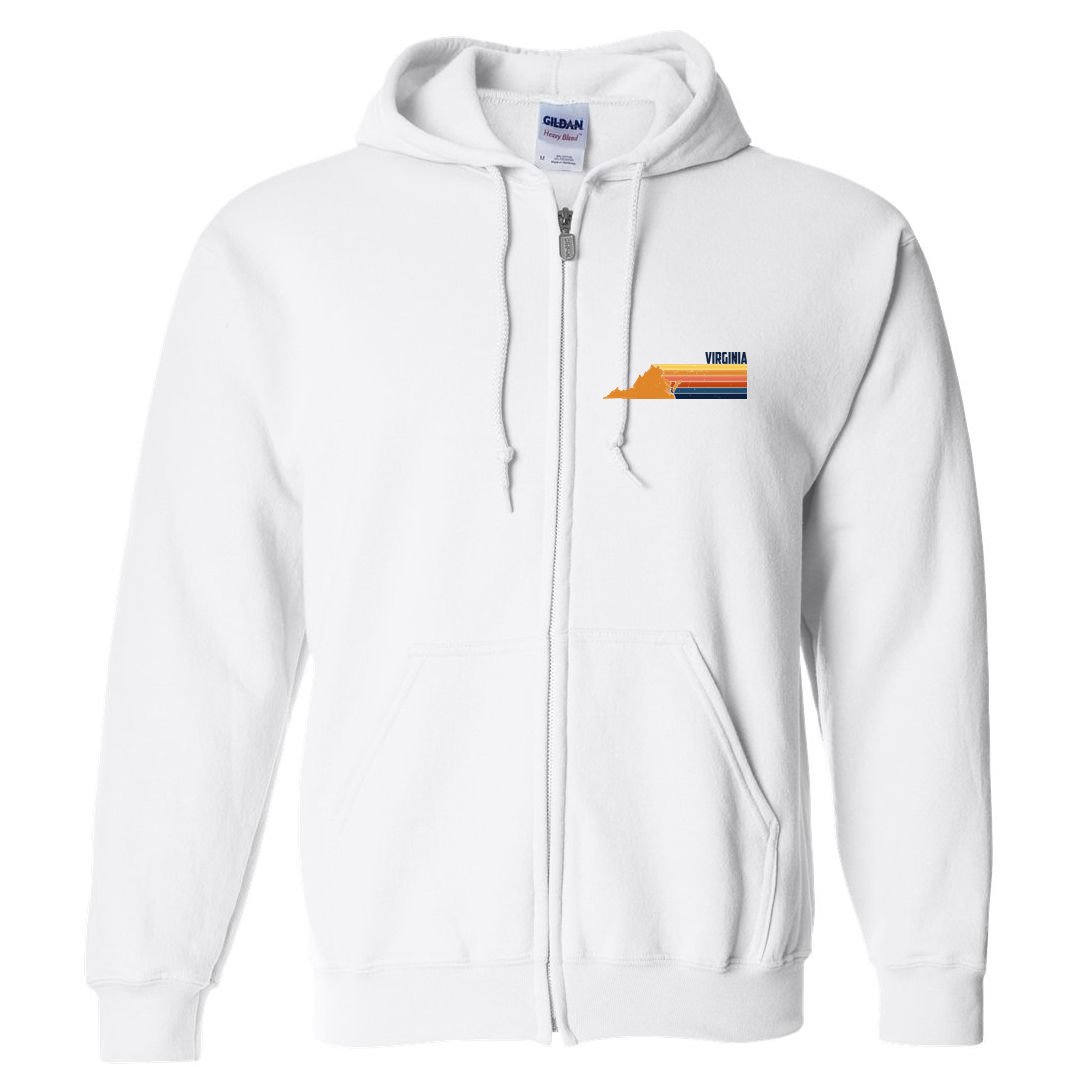Retro Vintage Virginia Full Zip Hoodie