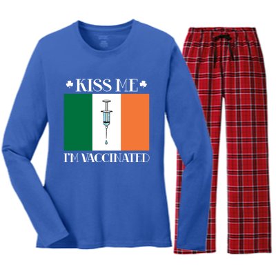 Vaccinated Vaccination Irish Gift I Fun Paddys Day Cool Gift Women's Long Sleeve Flannel Pajama Set 