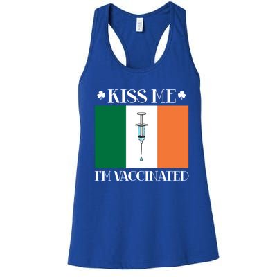 Vaccinated Vaccination Irish Gift I Fun Paddys Day Cool Gift Women's Racerback Tank