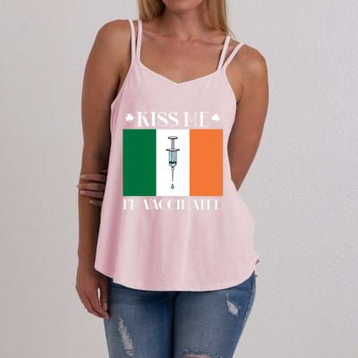 Vaccinated Vaccination Irish Gift I Fun Paddys Day Cool Gift Women's Strappy Tank