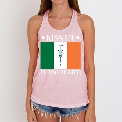 Vaccinated Vaccination Irish Gift I Fun Paddys Day Cool Gift Women's Knotted Racerback Tank