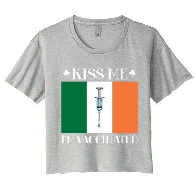 Vaccinated Vaccination Irish Gift I Fun Paddys Day Cool Gift Women's Crop Top Tee