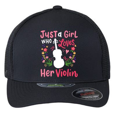Violin Violinist Just A Girl Who Loves Her Violin Cool Gift Flexfit Unipanel Trucker Cap