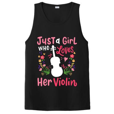 Violin Violinist Just A Girl Who Loves Her Violin Cool Gift PosiCharge Competitor Tank