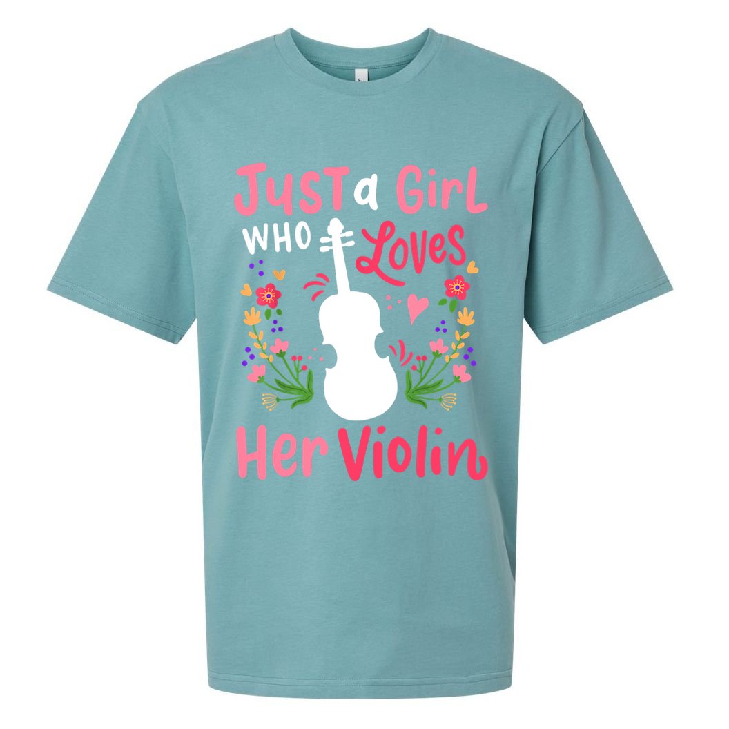 Violin Violinist Just A Girl Who Loves Her Violin Cool Gift Sueded Cloud Jersey T-Shirt