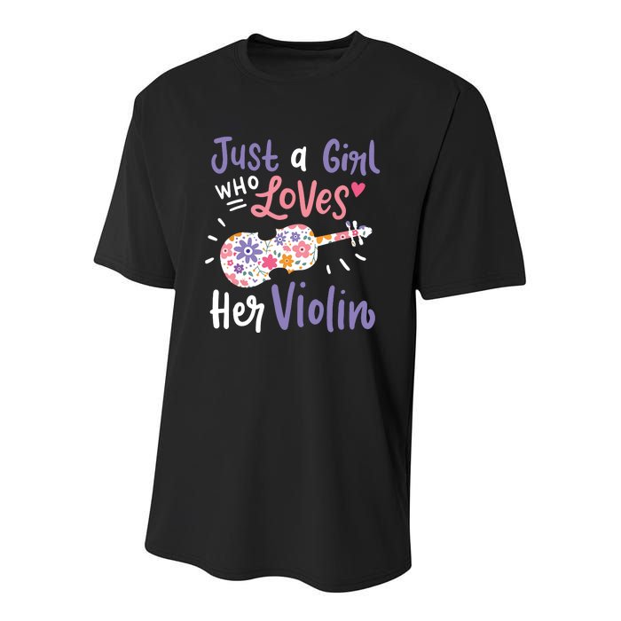 Violin Violinist Just A Girl Who Loves Her Violin Gift Youth Performance Sprint T-Shirt