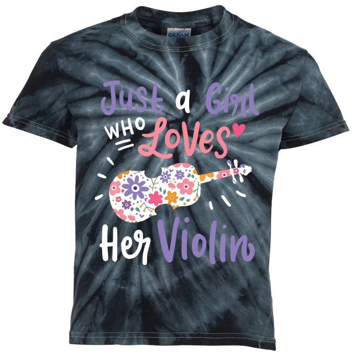 Violin Violinist Just A Girl Who Loves Her Violin Gift Kids Tie-Dye T-Shirt