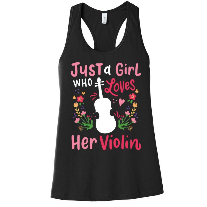 Violin Violinist Just A Girl Who Loves Her Violin Women's Racerback Tank