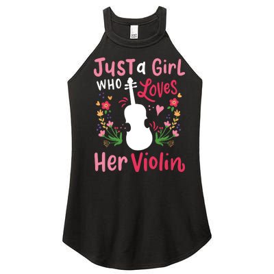 Violin Violinist Just A Girl Who Loves Her Violin Women’s Perfect Tri Rocker Tank