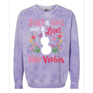 Violin Violinist Just A Girl Who Loves Her Violin Colorblast Crewneck Sweatshirt