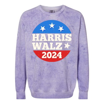 Vintage Vote Kamala Harris Tim Walz 2024 Election Emblem Colorblast Crewneck Sweatshirt