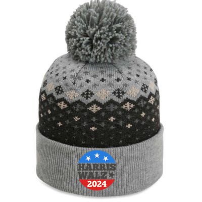 Vintage Vote Kamala Harris Tim Walz 2024 Election Emblem The Baniff Cuffed Pom Beanie