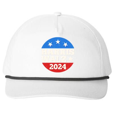 Vintage Vote Kamala Harris Tim Walz 2024 Election Emblem Snapback Five-Panel Rope Hat