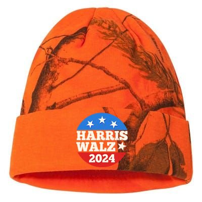 Vintage Vote Kamala Harris Tim Walz 2024 Election Emblem Kati Licensed 12" Camo Beanie