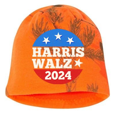 Vintage Vote Kamala Harris Tim Walz 2024 Election Emblem Kati - Camo Knit Beanie