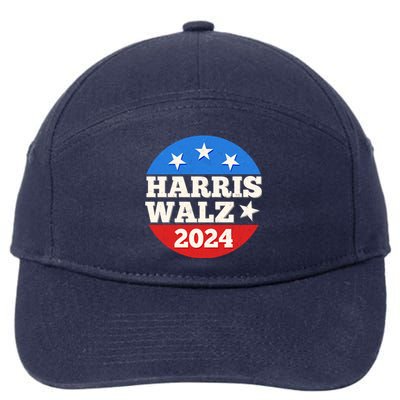 Vintage Vote Kamala Harris Tim Walz 2024 Election Emblem 7-Panel Snapback Hat