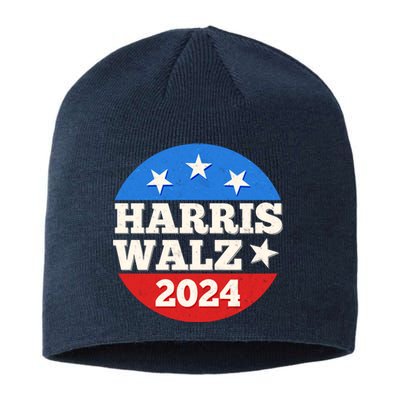 Vintage Vote Kamala Harris Tim Walz 2024 Election Emblem Sustainable Beanie