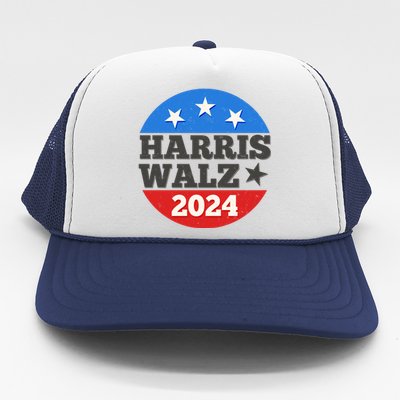 Vintage Vote Kamala Harris Tim Walz 2024 Election Emblem Trucker Hat