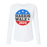 Vintage Vote Kamala Harris Tim Walz 2024 Election Emblem Womens Cotton Relaxed Long Sleeve T-Shirt