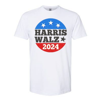 Vintage Vote Kamala Harris Tim Walz 2024 Election Emblem Softstyle CVC T-Shirt