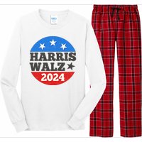 Vintage Vote Kamala Harris Tim Walz 2024 Election Emblem Long Sleeve Pajama Set