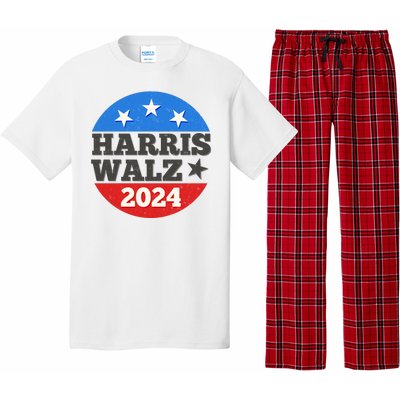 Vintage Vote Kamala Harris Tim Walz 2024 Election Emblem Pajama Set