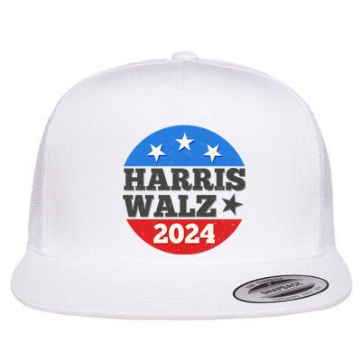 Vintage Vote Kamala Harris Tim Walz 2024 Election Emblem Flat Bill Trucker Hat