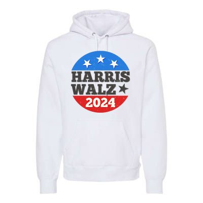 Vintage Vote Kamala Harris Tim Walz 2024 Election Emblem Premium Hoodie