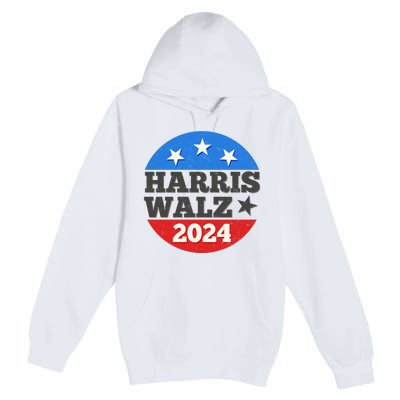 Vintage Vote Kamala Harris Tim Walz 2024 Election Emblem Premium Pullover Hoodie